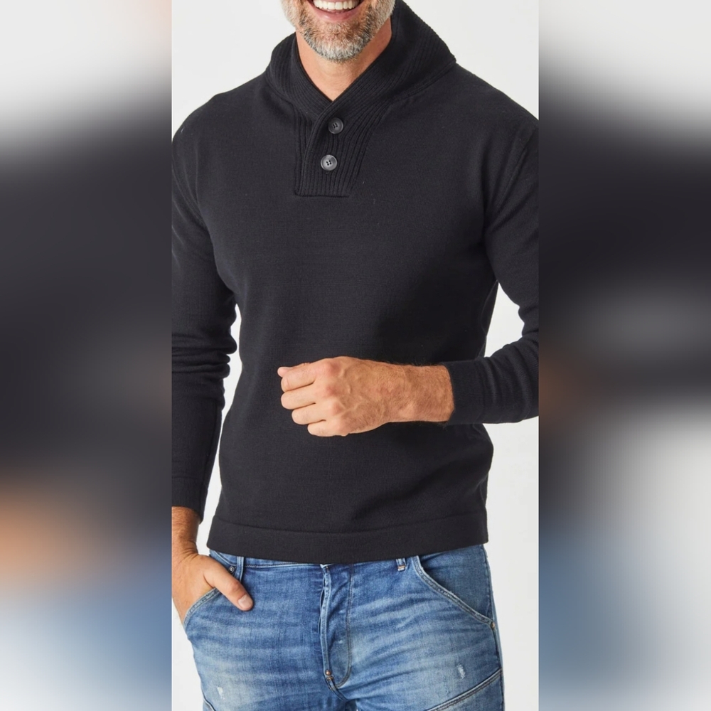 Men's Brown V-Neck Sweater REIWEN